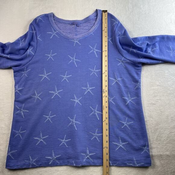 Fresh Produce Plus 2X Sea Star Sunset Sweatshirt French Terry Starfish Print - Picture 10 of 12
